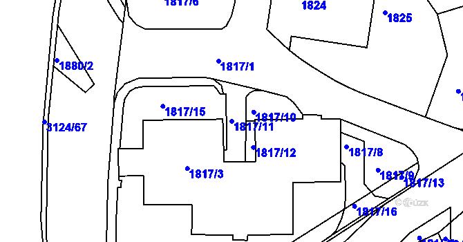 Parcela st. 1817/11 v KÚ Braník, Katastrální mapa