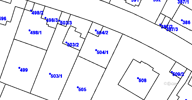 Parcela st. 504/1 v KÚ Braník, Katastrální mapa
