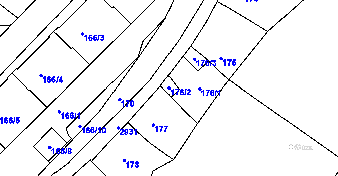 Parcela st. 176/2 v KÚ Braník, Katastrální mapa