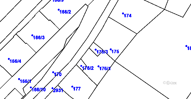 Parcela st. 176/3 v KÚ Braník, Katastrální mapa