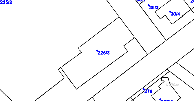 Parcela st. 225/3 v KÚ Lhotka, Katastrální mapa