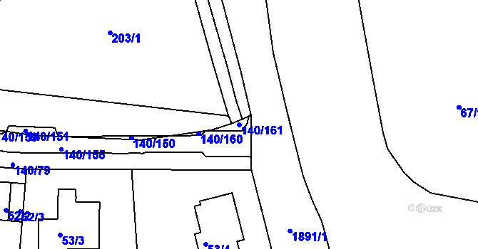 Parcela st. 140/161 v KÚ Lhotka, Katastrální mapa