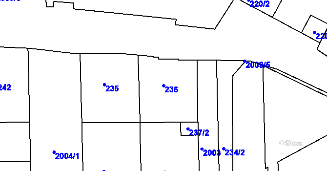 Parcela st. 236 v KÚ Podolí, Katastrální mapa