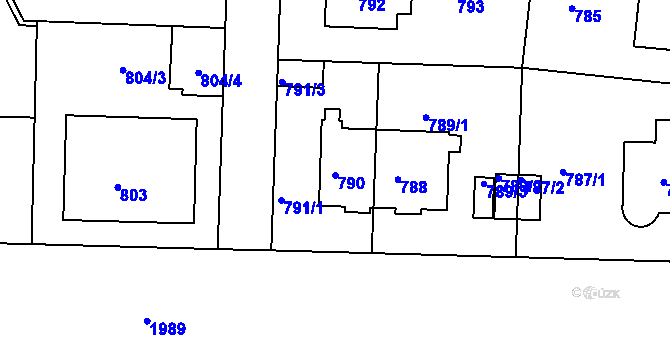 Parcela st. 790 v KÚ Podolí, Katastrální mapa