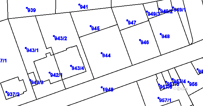 Parcela st. 944 v KÚ Podolí, Katastrální mapa