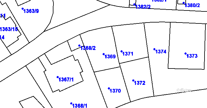 Parcela st. 1369 v KÚ Podolí, Katastrální mapa