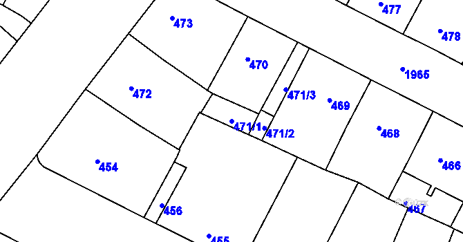Parcela st. 471/1 v KÚ Podolí, Katastrální mapa