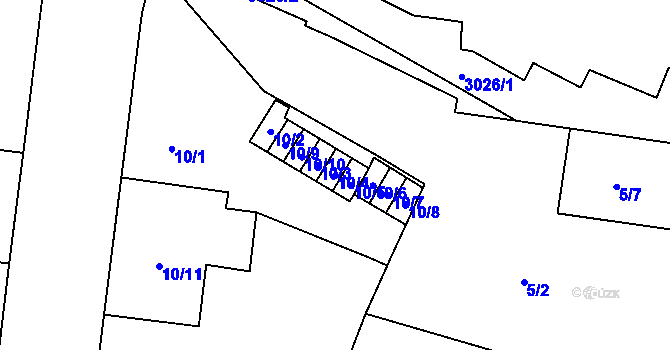 Parcela st. 10/4 v KÚ Nusle, Katastrální mapa