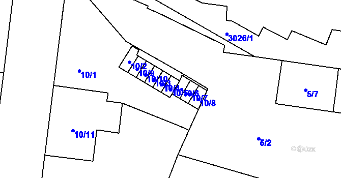 Parcela st. 10/5 v KÚ Nusle, Katastrální mapa