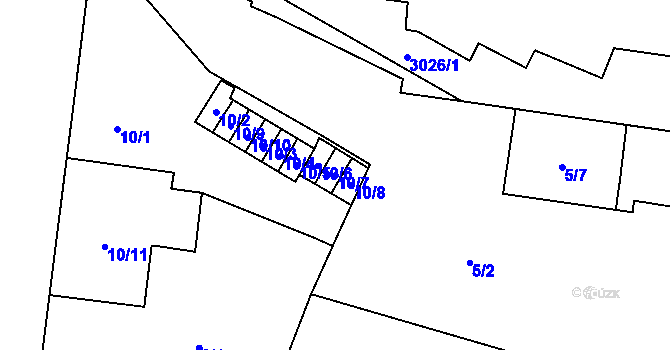 Parcela st. 10/7 v KÚ Nusle, Katastrální mapa