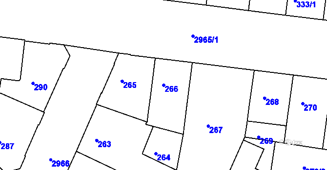 Parcela st. 266 v KÚ Nusle, Katastrální mapa