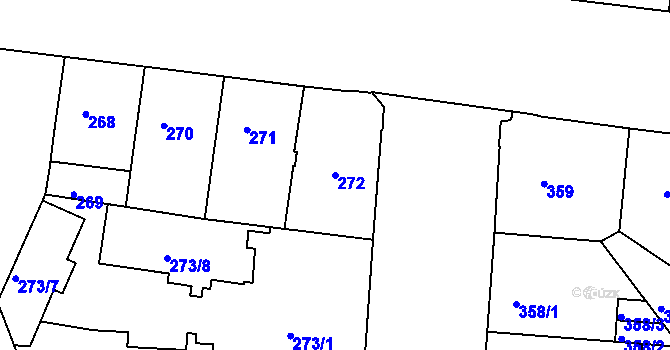 Parcela st. 272 v KÚ Nusle, Katastrální mapa