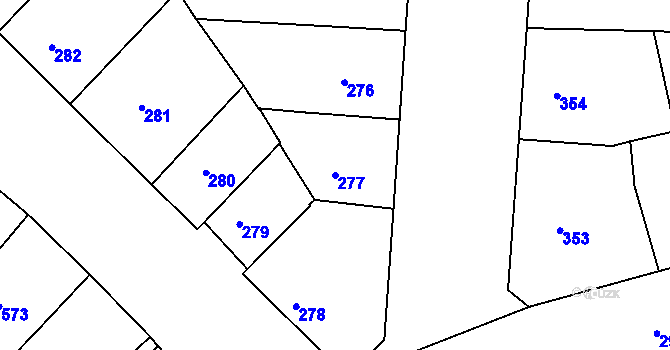 Parcela st. 277 v KÚ Nusle, Katastrální mapa