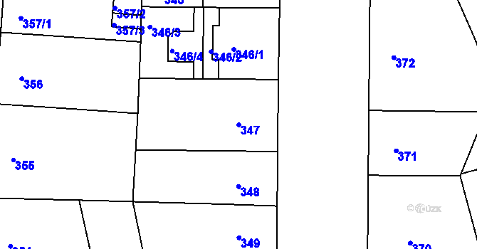 Parcela st. 347 v KÚ Nusle, Katastrální mapa