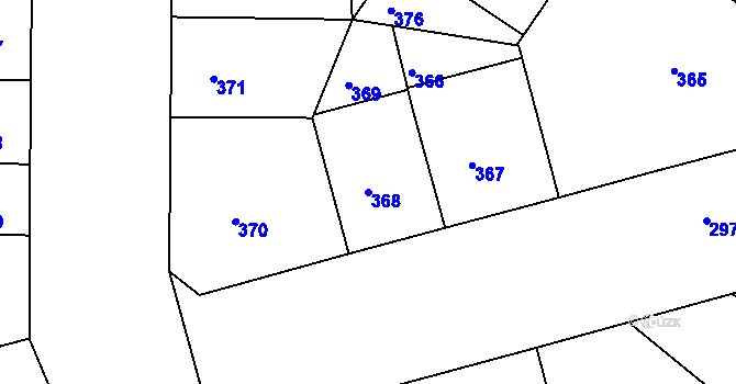 Parcela st. 368 v KÚ Nusle, Katastrální mapa