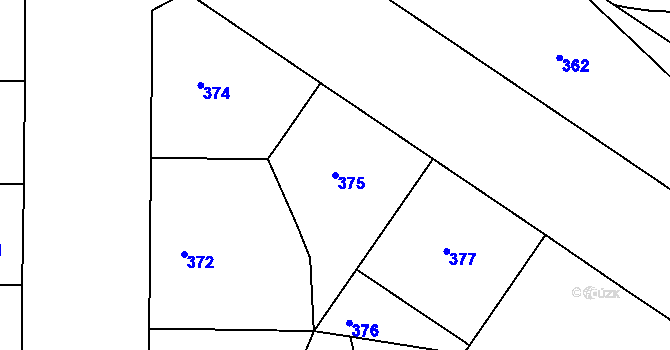 Parcela st. 375 v KÚ Nusle, Katastrální mapa
