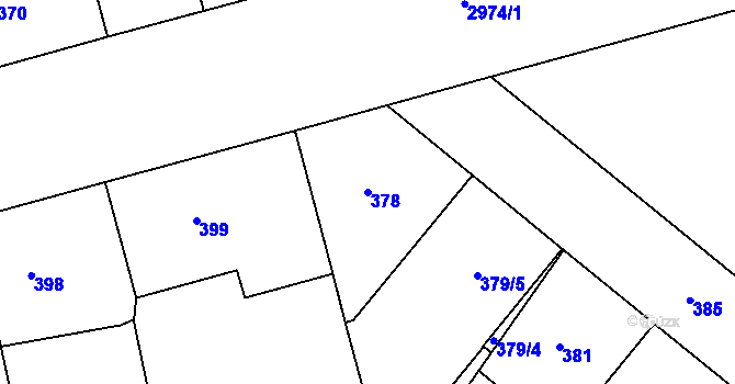 Parcela st. 378 v KÚ Nusle, Katastrální mapa
