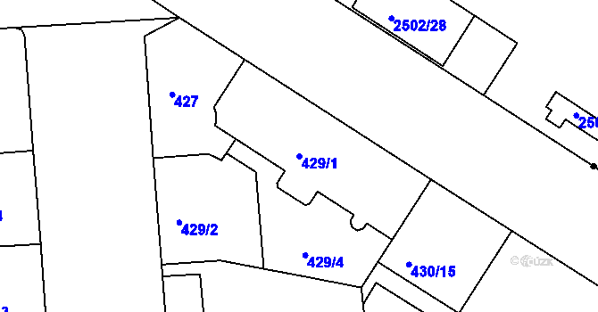 Parcela st. 429/1 v KÚ Nusle, Katastrální mapa