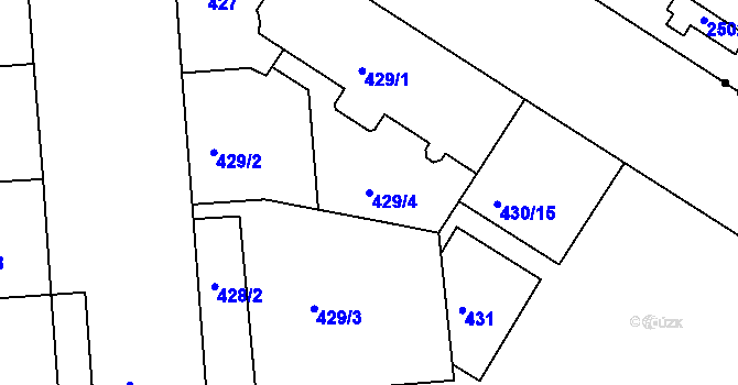 Parcela st. 429/4 v KÚ Nusle, Katastrální mapa