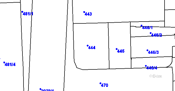 Parcela st. 444 v KÚ Nusle, Katastrální mapa