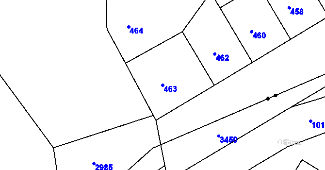 Parcela st. 463 v KÚ Nusle, Katastrální mapa