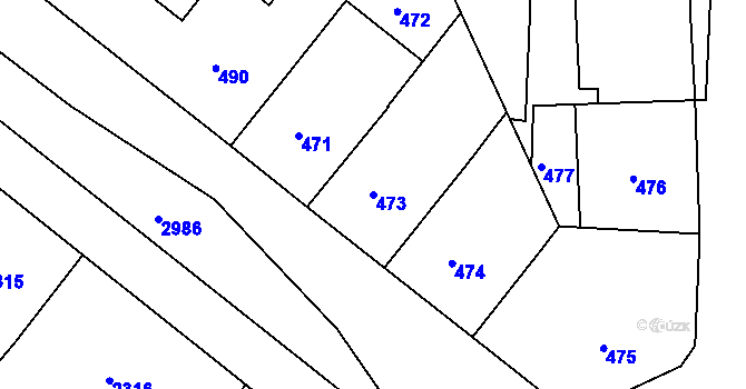 Parcela st. 473 v KÚ Nusle, Katastrální mapa