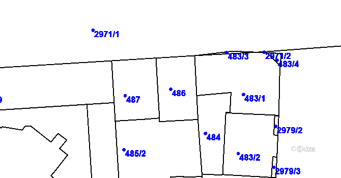 Parcela st. 486 v KÚ Nusle, Katastrální mapa