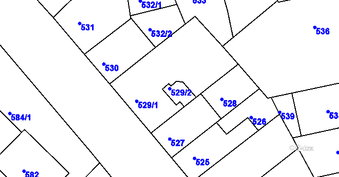 Parcela st. 529/2 v KÚ Nusle, Katastrální mapa