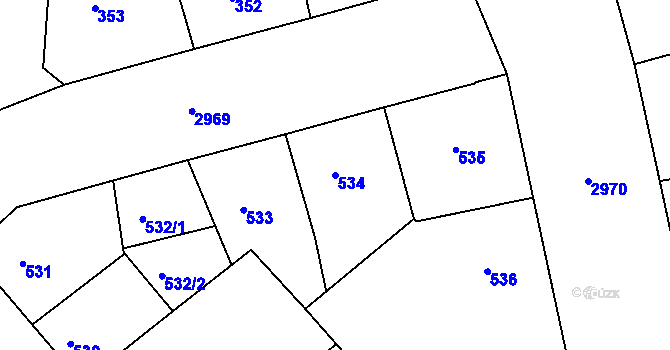 Parcela st. 534 v KÚ Nusle, Katastrální mapa