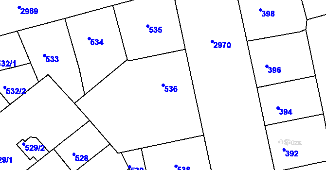 Parcela st. 536 v KÚ Nusle, Katastrální mapa