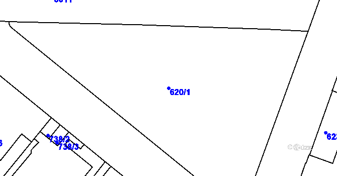 Parcela st. 620/1 v KÚ Nusle, Katastrální mapa