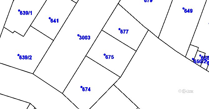 Parcela st. 675 v KÚ Nusle, Katastrální mapa