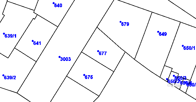 Parcela st. 677 v KÚ Nusle, Katastrální mapa