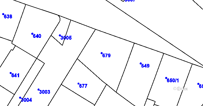 Parcela st. 679 v KÚ Nusle, Katastrální mapa
