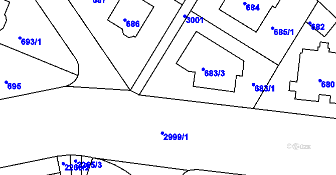 Parcela st. 683/1 v KÚ Nusle, Katastrální mapa