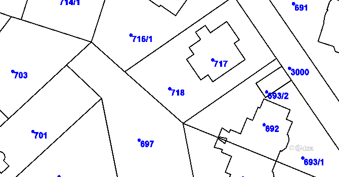 Parcela st. 718 v KÚ Nusle, Katastrální mapa