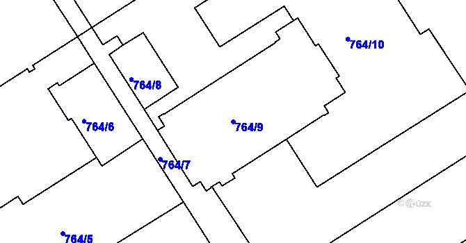 Parcela st. 764/9 v KÚ Nusle, Katastrální mapa