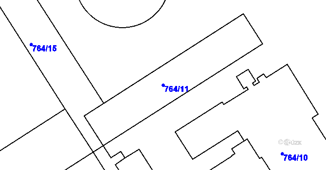 Parcela st. 764/11 v KÚ Nusle, Katastrální mapa