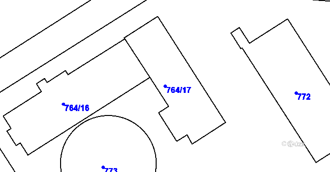 Parcela st. 764/17 v KÚ Nusle, Katastrální mapa