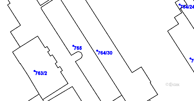 Parcela st. 764/30 v KÚ Nusle, Katastrální mapa