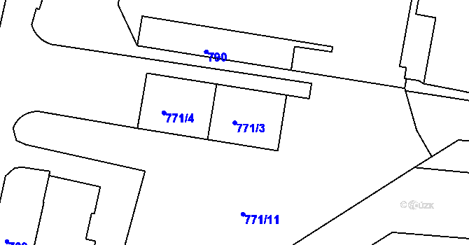Parcela st. 771/3 v KÚ Nusle, Katastrální mapa