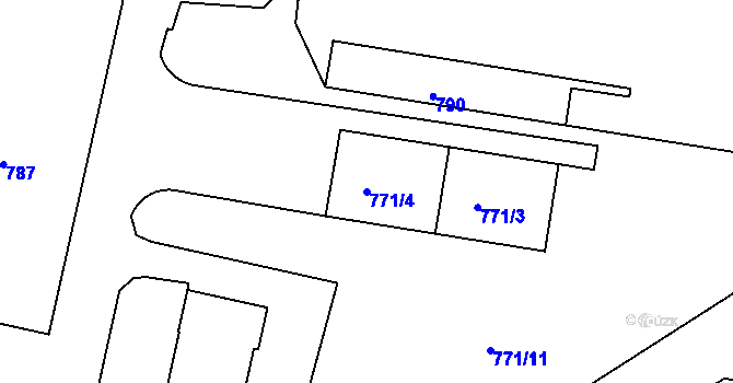 Parcela st. 771/4 v KÚ Nusle, Katastrální mapa