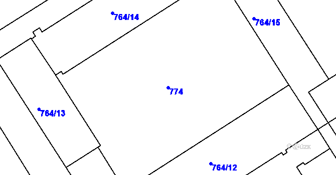 Parcela st. 774 v KÚ Nusle, Katastrální mapa