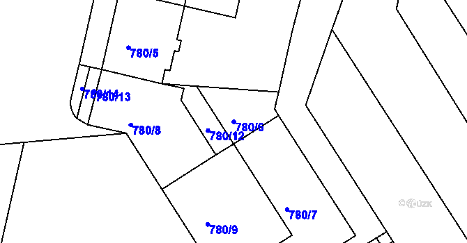 Parcela st. 780/6 v KÚ Nusle, Katastrální mapa