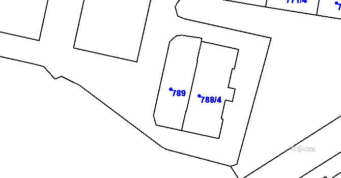 Parcela st. 789 v KÚ Nusle, Katastrální mapa