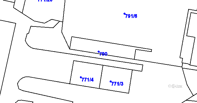 Parcela st. 790 v KÚ Nusle, Katastrální mapa