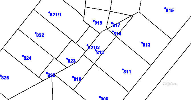 Parcela st. 812 v KÚ Nusle, Katastrální mapa