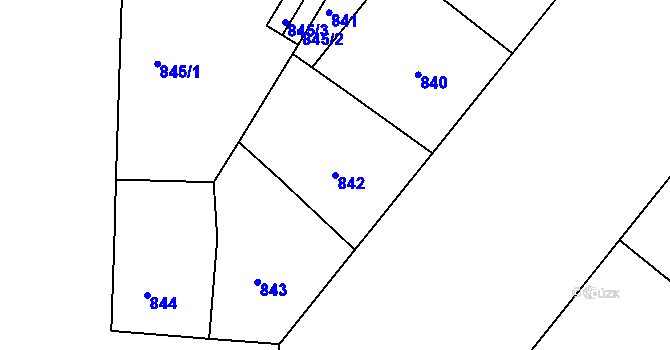Parcela st. 842 v KÚ Nusle, Katastrální mapa