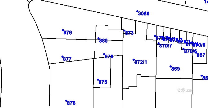 Parcela st. 878 v KÚ Nusle, Katastrální mapa