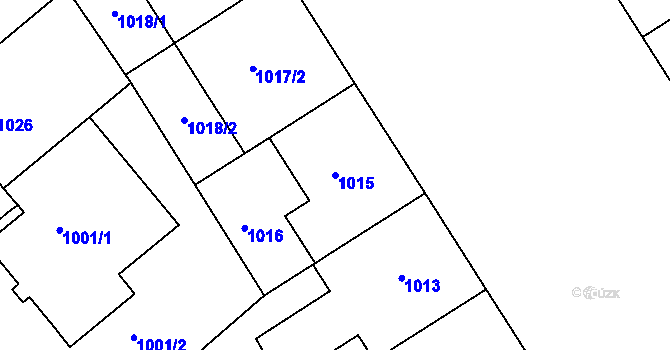 Parcela st. 1015 v KÚ Nusle, Katastrální mapa